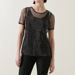 Best Embellished Mesh Top Women Tops