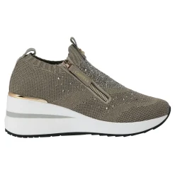 Sale Embellished Zip-Knit Platform Trainers Women Trainers