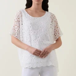 Clearance Embroidered Boxy T-Shirt Women Tops