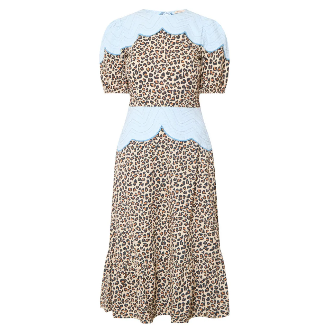 New Embroidery Panelled Leopard Dress Women Occasion Dressing