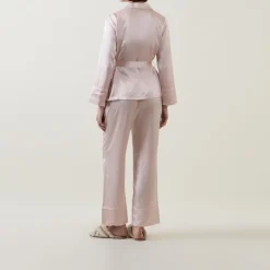 Outlet Emerald Tie-Fastening Silk Pyjama Set Women Sleepwear