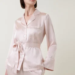 Outlet Emerald Tie-Fastening Silk Pyjama Set Women Sleepwear