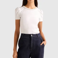 Emilia Embellished Puff Sleeve Top Women Tops
