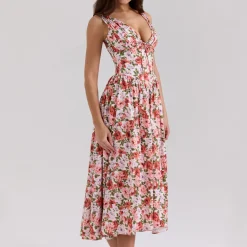 New Emmelina Floral Corset Sundress Women Dresses