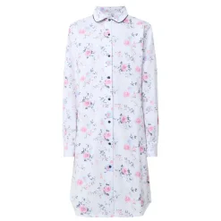 Hot English Rose Fleece Night Shirt Women Sleepwear