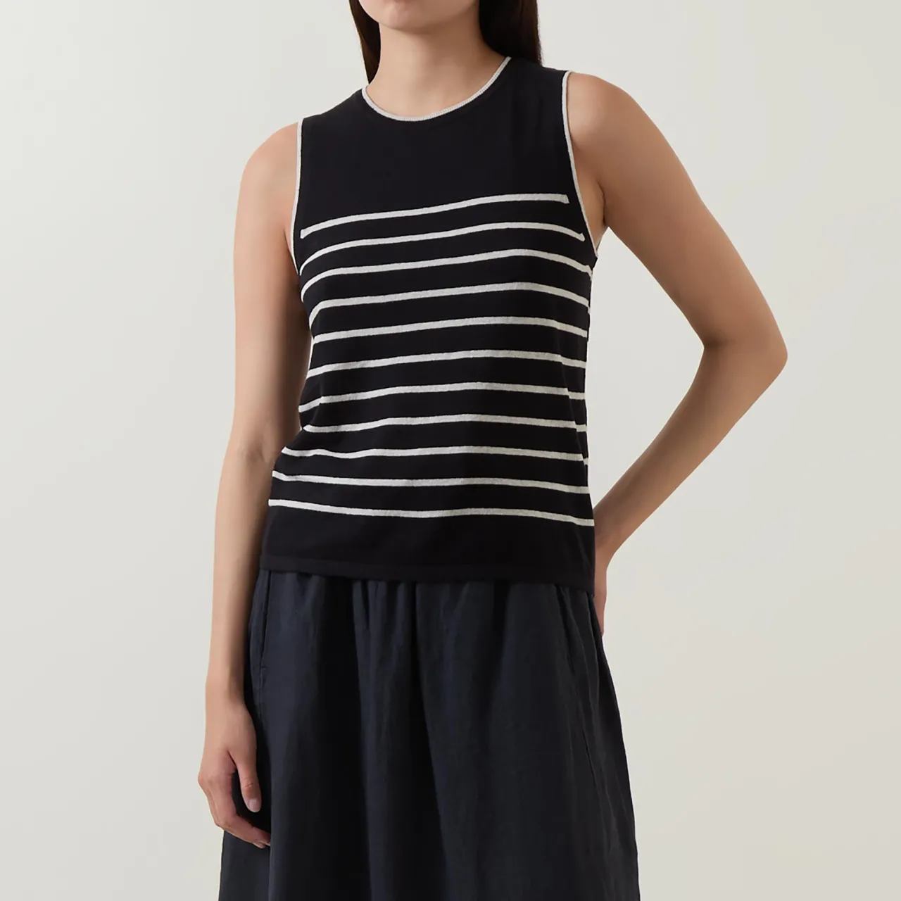 Discount Esther Striped Knit Tank Top Women Sweaters & Cardigans