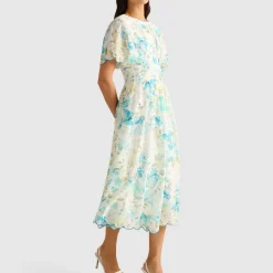 New Eve Pleated Floral Dress Women Dresses