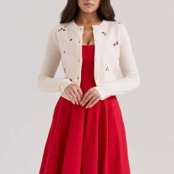 Evelina Embroidered Cardigan Women Sweaters & Cardigans