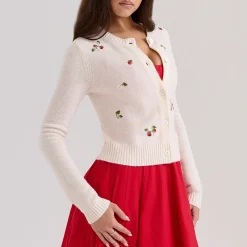 Evelina Embroidered Cardigan Women Sweaters & Cardigans