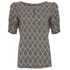 Hot Evelyn Geo Print Top Women Tops