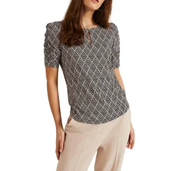 Hot Evelyn Geo Print Top Women Tops