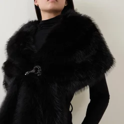 Online Faux Fur Stole Women Coats & Jackets