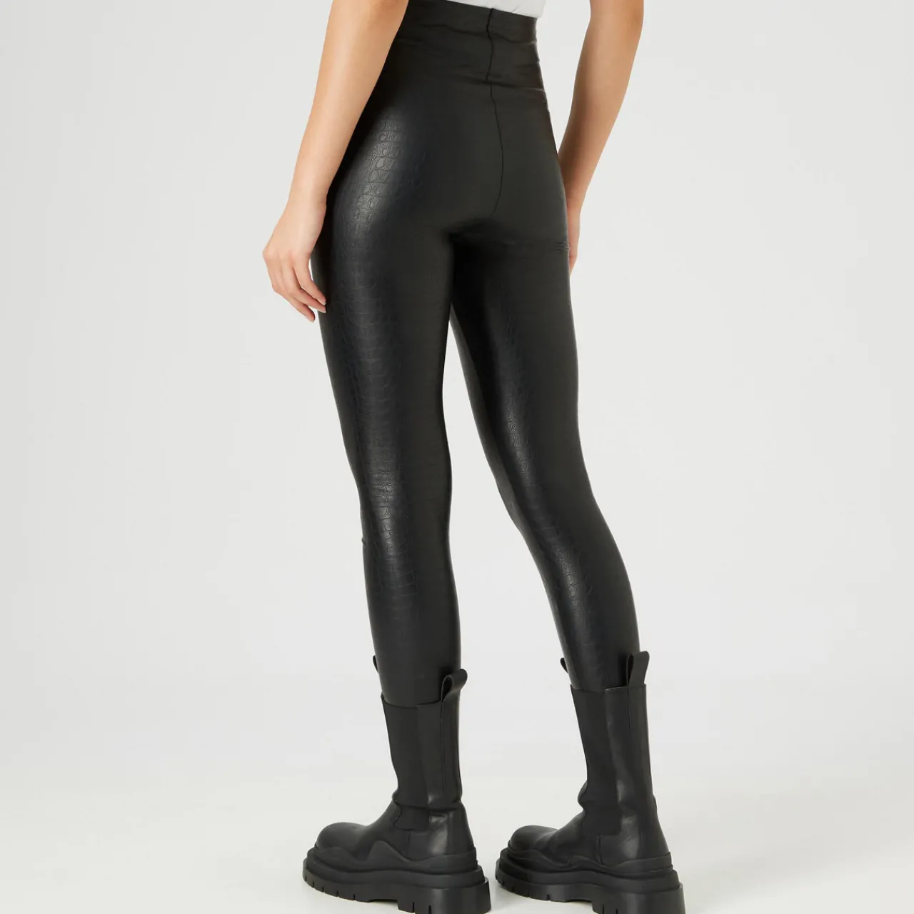 New Faux Leather Croc Effect Leggings Women Leggings