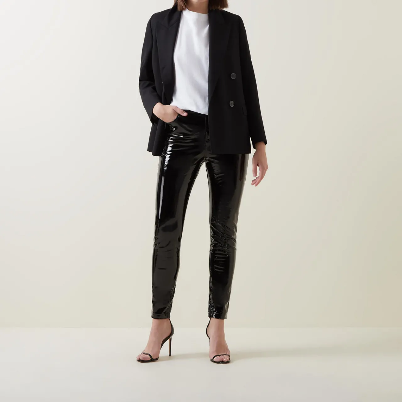 Online Faux Patent Five Pocket Leggings Women Leggings