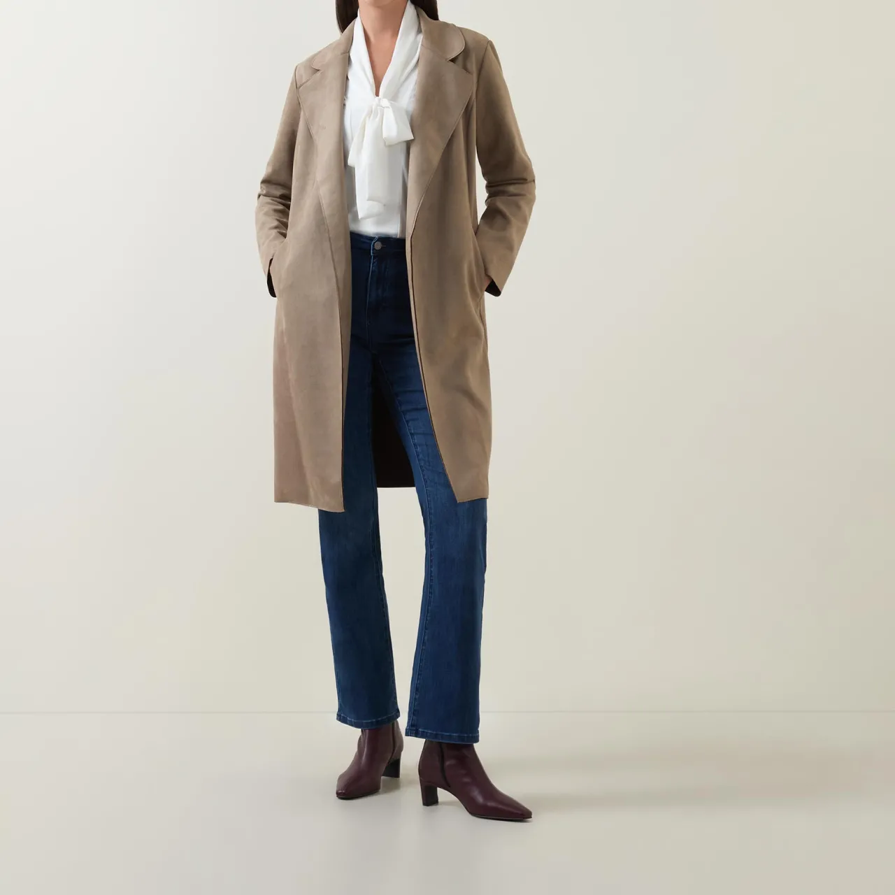 Best Faux Suede Wrap Coat Women Coats & Jackets