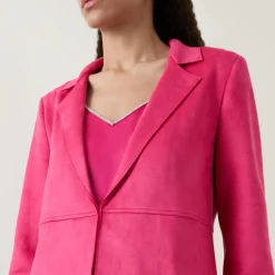 Discount Faux-Suede Single-Breasted Blazer Women Coats & Jackets