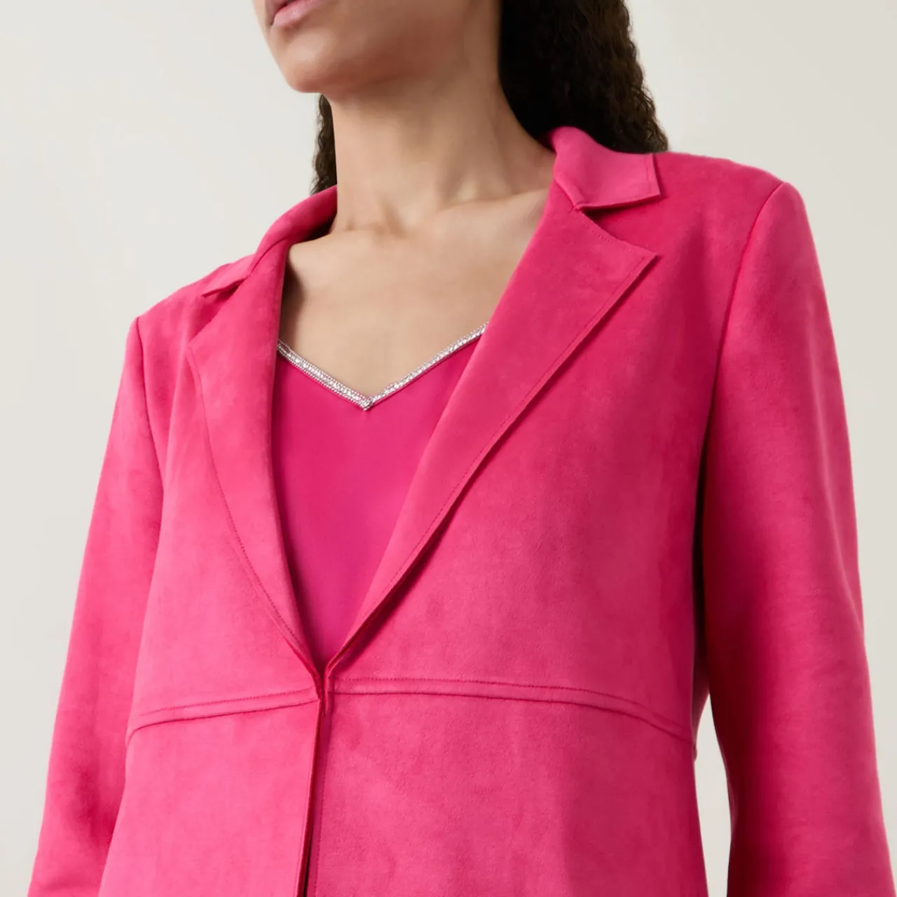 Discount Faux-Suede Single-Breasted Blazer Women Coats & Jackets