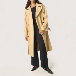 Outlet Favne Double-Breasted Belted Trench Women Coats & Jackets