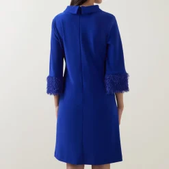 Best Feather-Trim Shift Dress Women Dresses