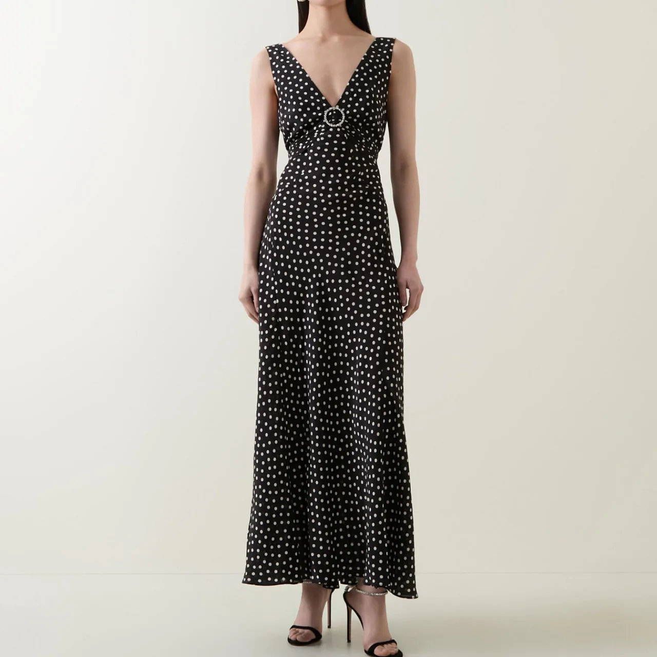 Clearance Federica Spotted Silk Dress Women Dresses