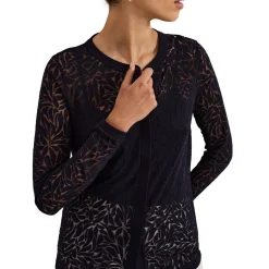 Sale Fern Burnout Semi-Sheer Blouse Women Tops