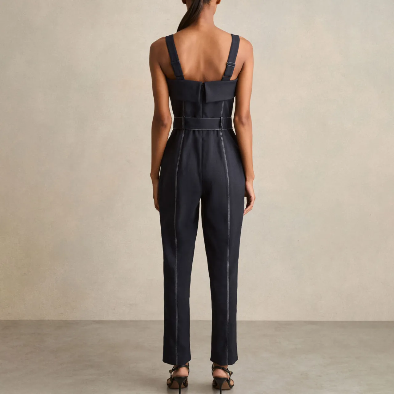Hot Fianna Contrast Stitch Structured Jumpsuit Women Jumpsuits