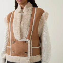Best Fikaly Reversible Double-Breasted Gilet Women Coats & Jackets