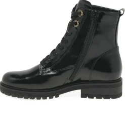 New Flamboyant Lace-Up Patent Ankle Boots Women Boots