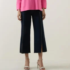 Outlet Flared Leg Cropped Jeans Women Denim