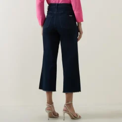 Outlet Flared Leg Cropped Jeans Women Denim