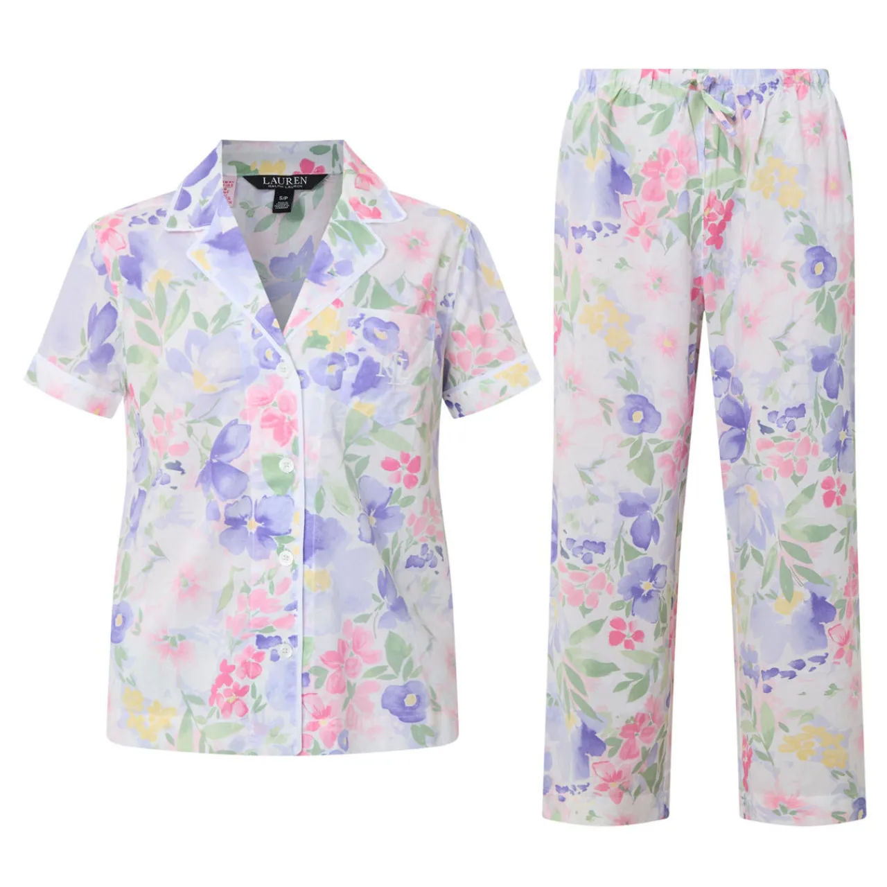 New Floral Cropped Pyjama Set Women Sleepwear