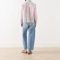 Sale Floral Cropped Shirt Women Tops