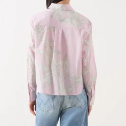 Sale Floral Cropped Shirt Women Tops
