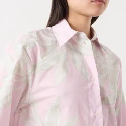Sale Floral Cropped Shirt Women Tops