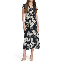 Floral Gathered Dress Women Dresses