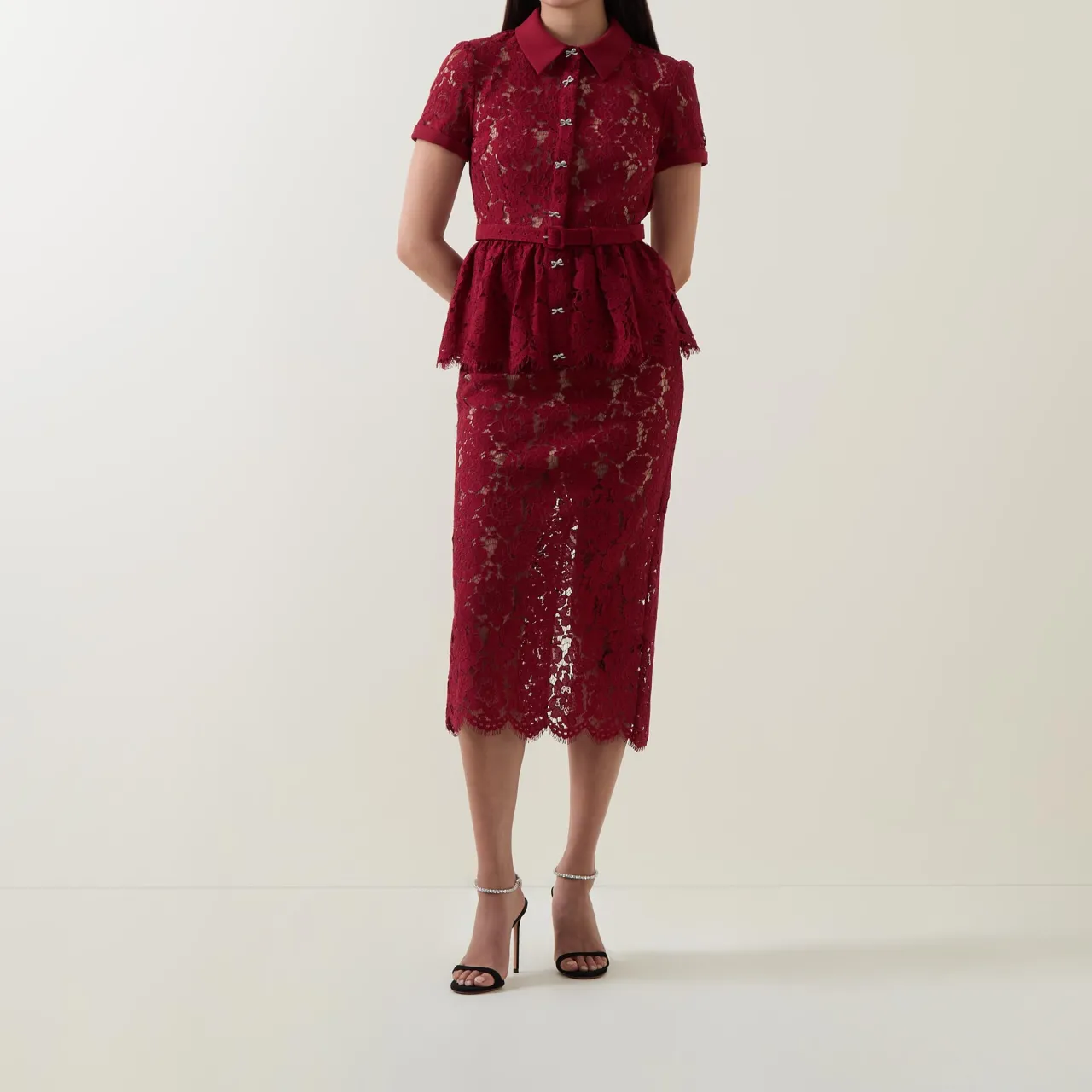 Outlet Floral Lace Peplum Pencil Dress Women Mother Of The Bride|Occasion Dressing