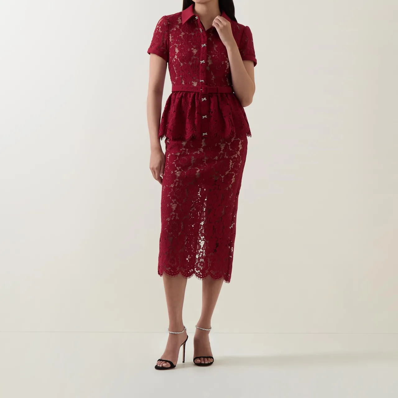 Outlet Floral Lace Peplum Pencil Dress Women Mother Of The Bride|Occasion Dressing