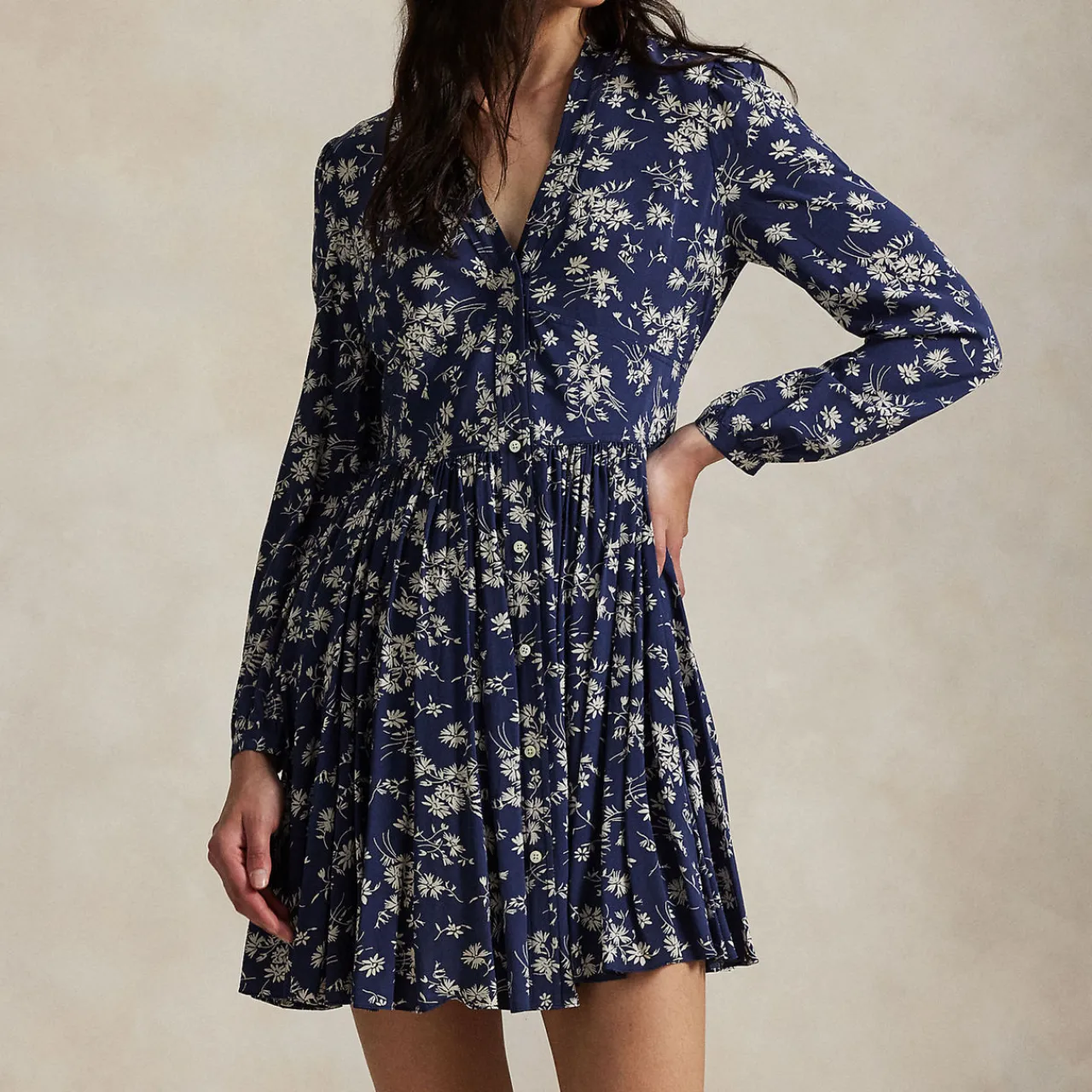 Hot Floral Mini Shirt Dress Women Dresses