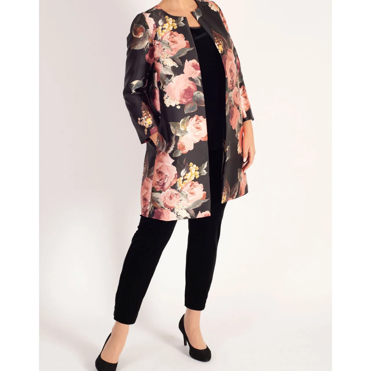 Hot Floral Placement Coat Women Coats & Jackets