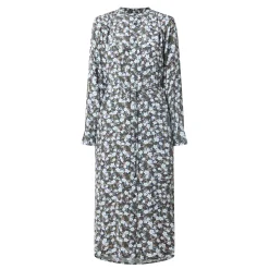 Outlet Floral Print Belted Dress Women Dresses