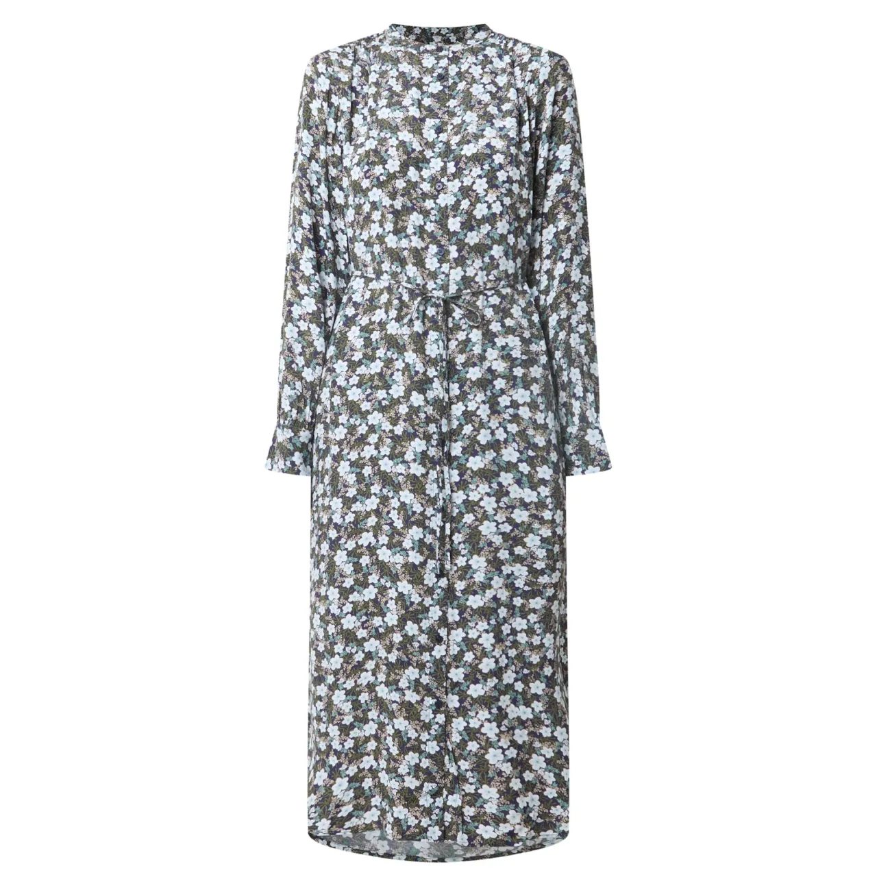 Outlet Floral Print Belted Dress Women Dresses