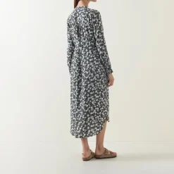Outlet Floral Print Belted Dress Women Dresses
