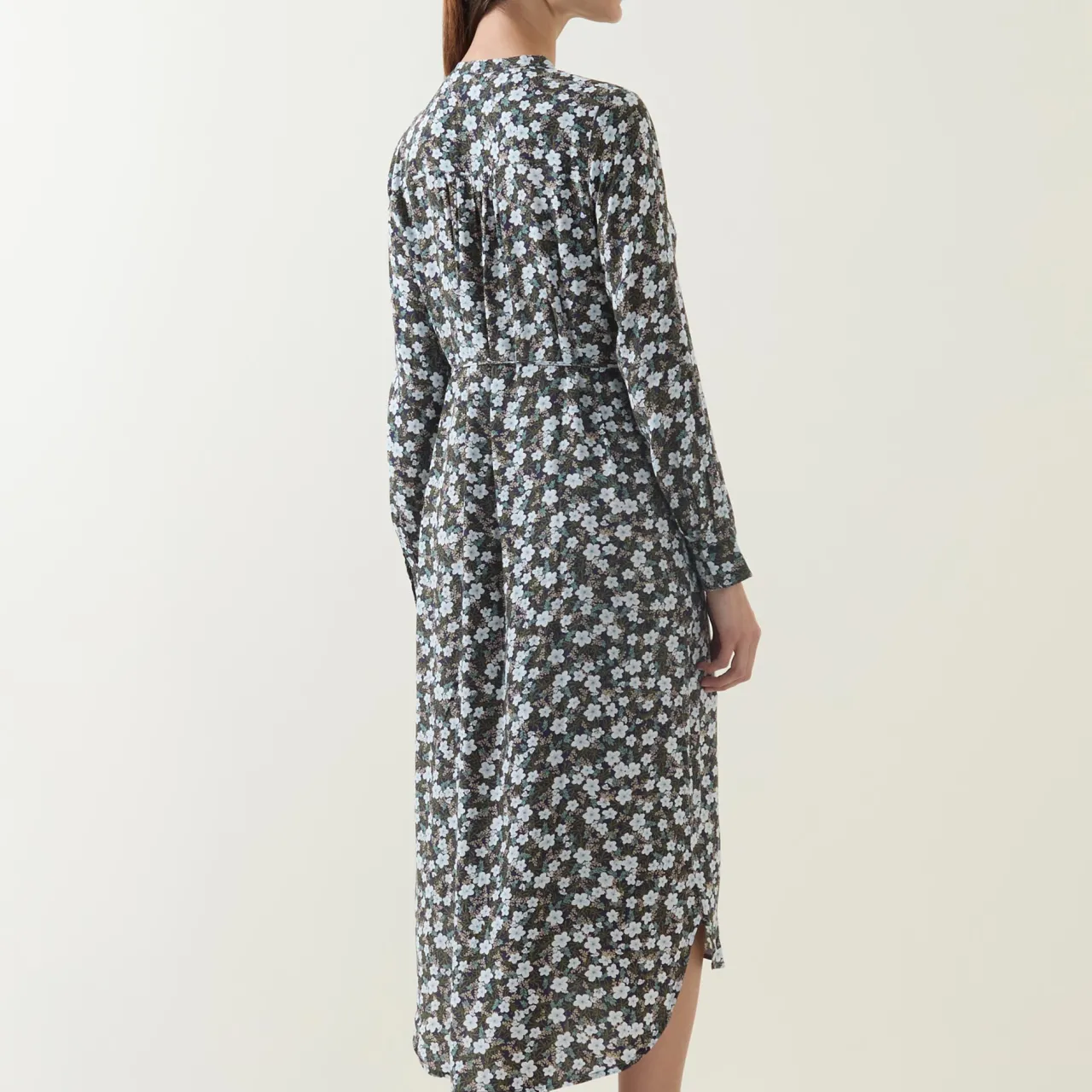Outlet Floral Print Belted Dress Women Dresses