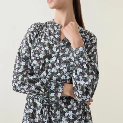 Outlet Floral Print Belted Dress Women Dresses