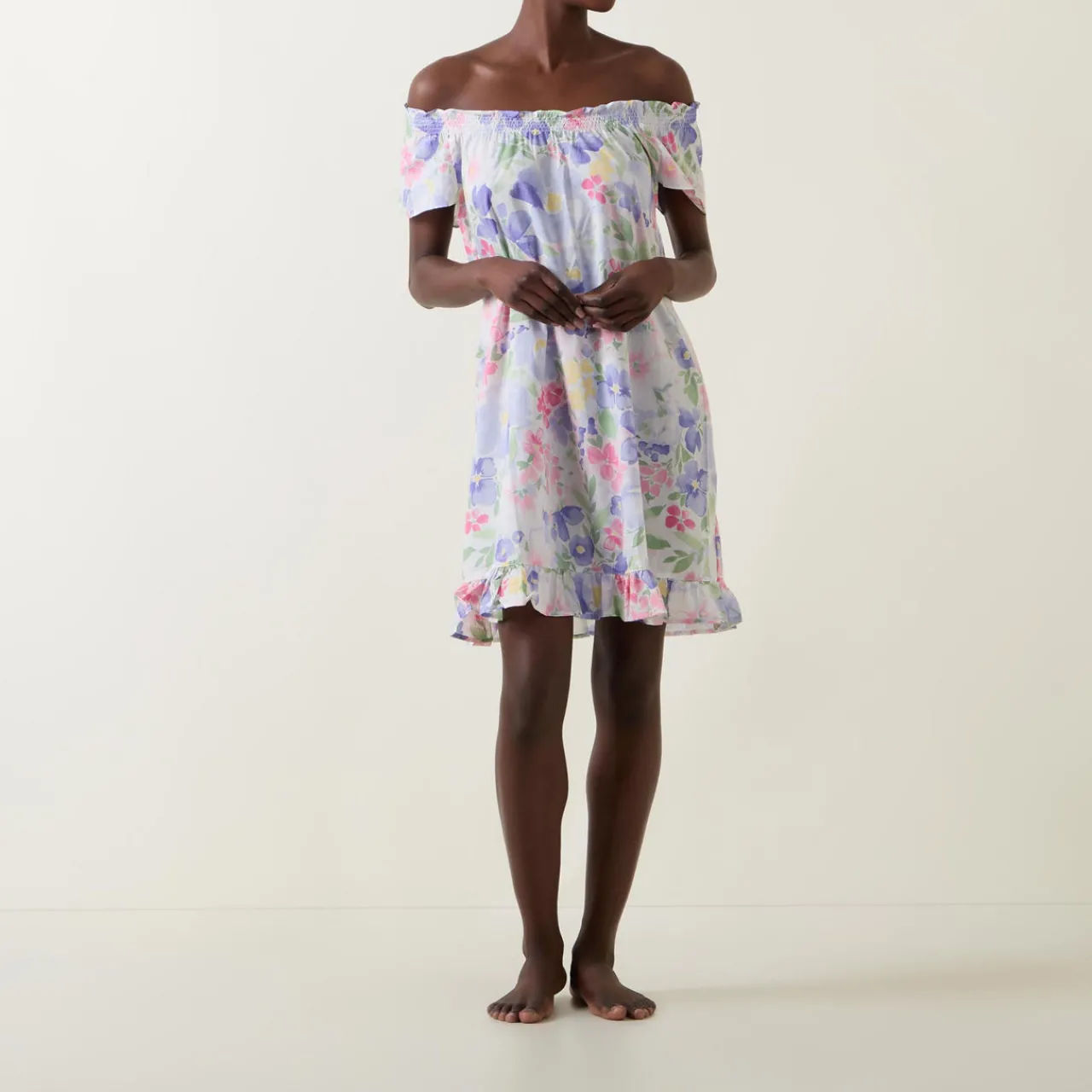 Hot Floral Print Night Dress Women Sleepwear