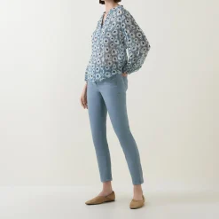 New Floral Semi-Sheer Blouse Women Tops