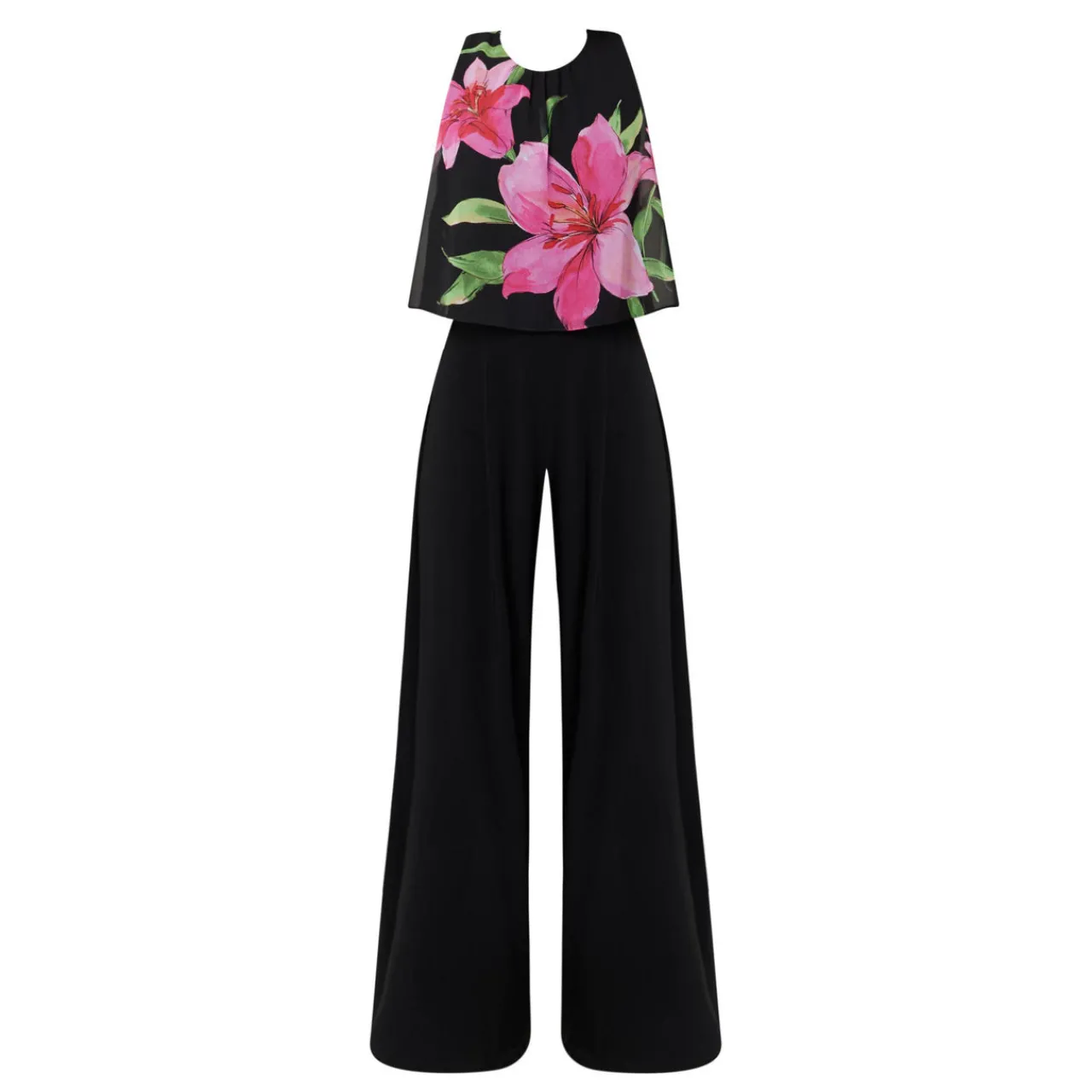 New Floral Wide Leg Jumpsuit Women Jumpsuits