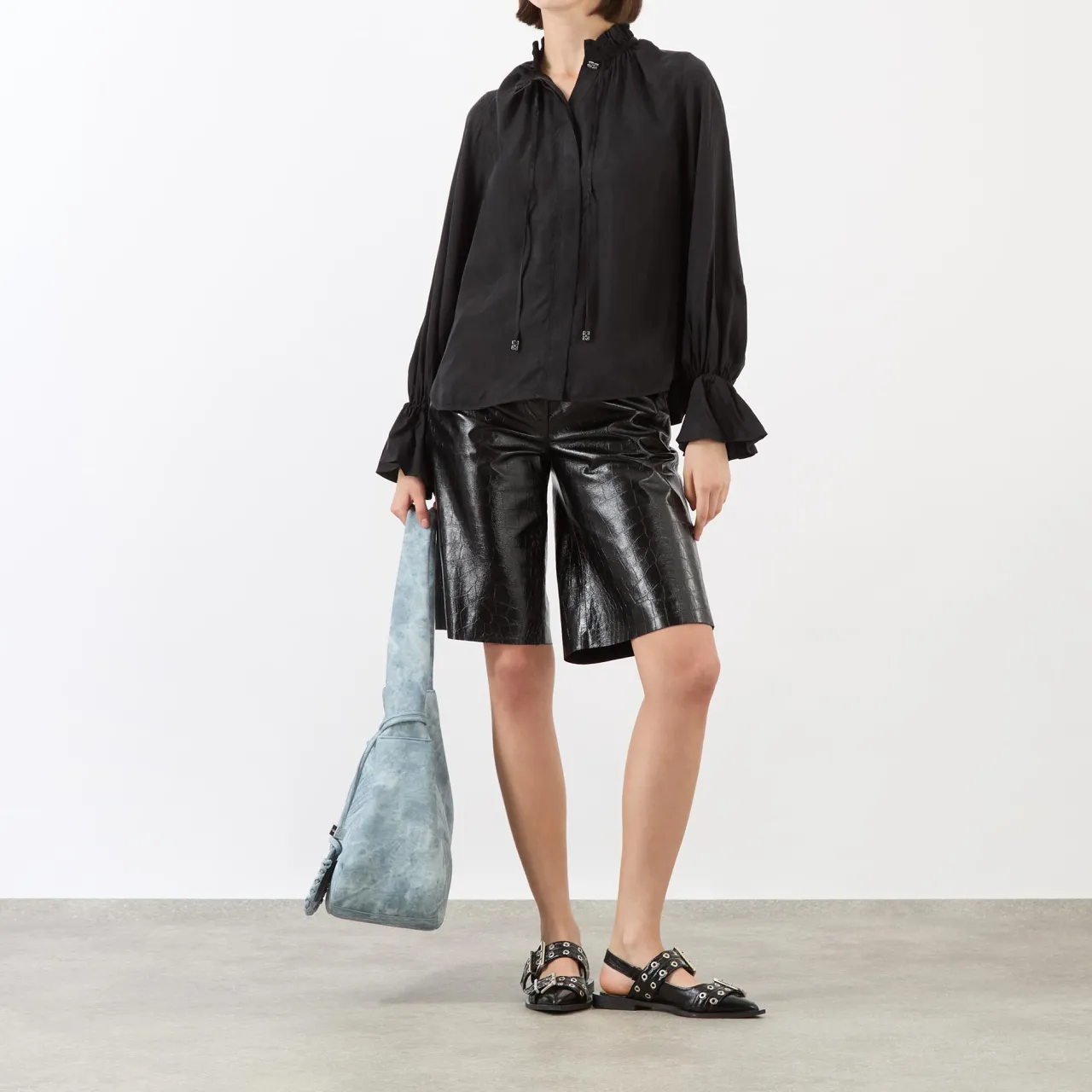 Online Fluid Ruffle-Trim Blouse Women Tops