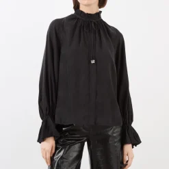 Online Fluid Ruffle-Trim Blouse Women Tops