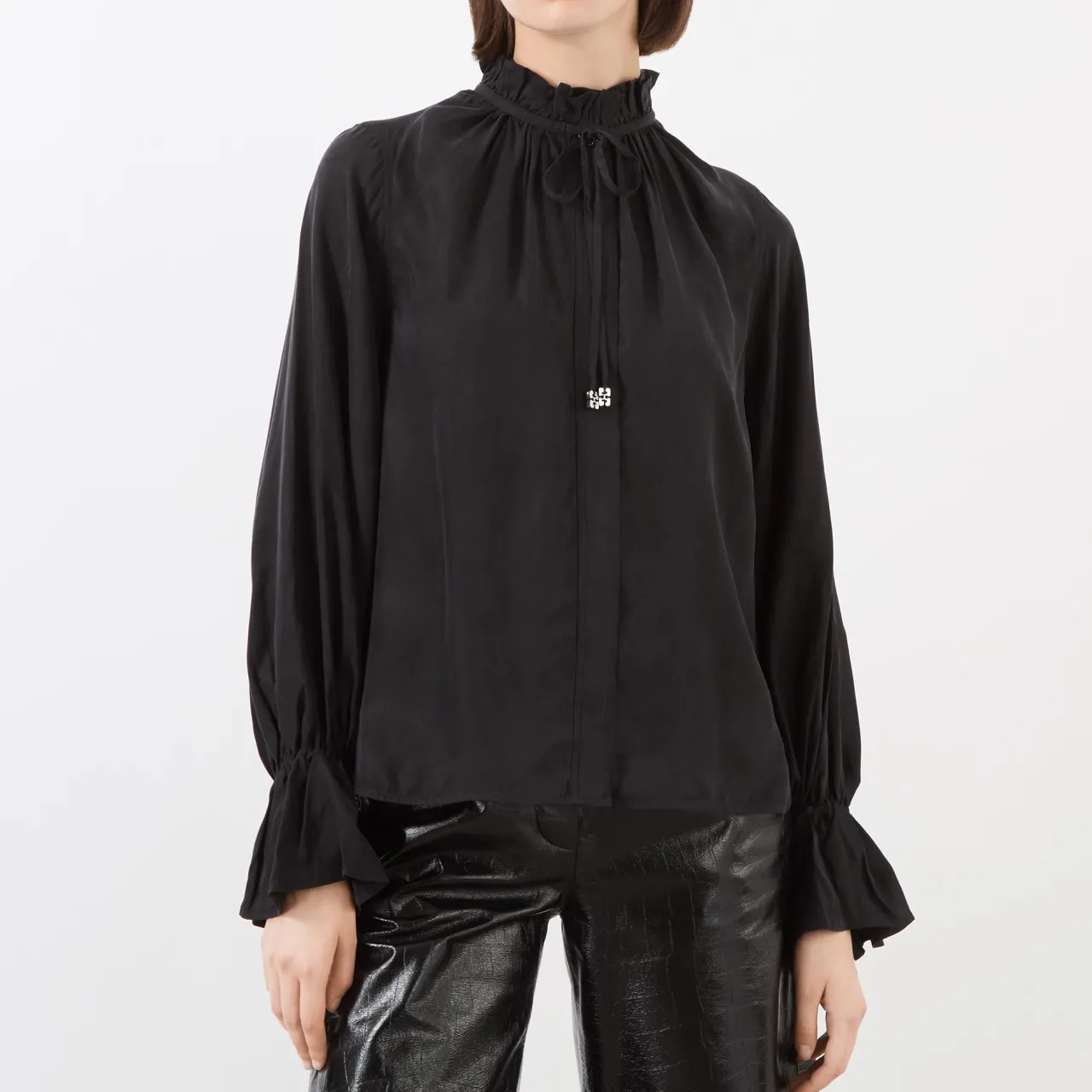Online Fluid Ruffle-Trim Blouse Women Tops